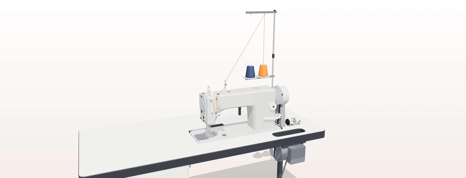 JUKI DDL-8700 on its table, 3D model