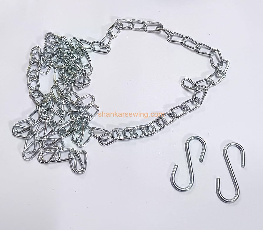  Foot Pedal Chain & S-Hooks for Industrial Overlock & Coverstitch Sewing Machines(Length - 39 inch) 