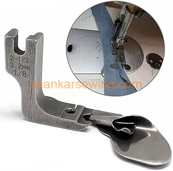  Hemming Folder Presser Foot, Multi-Function Curved Pull Tube for Silk Chiffon, High Shank Compatible with Jack f4, Juki, Brother {1/8 3.2MM} 