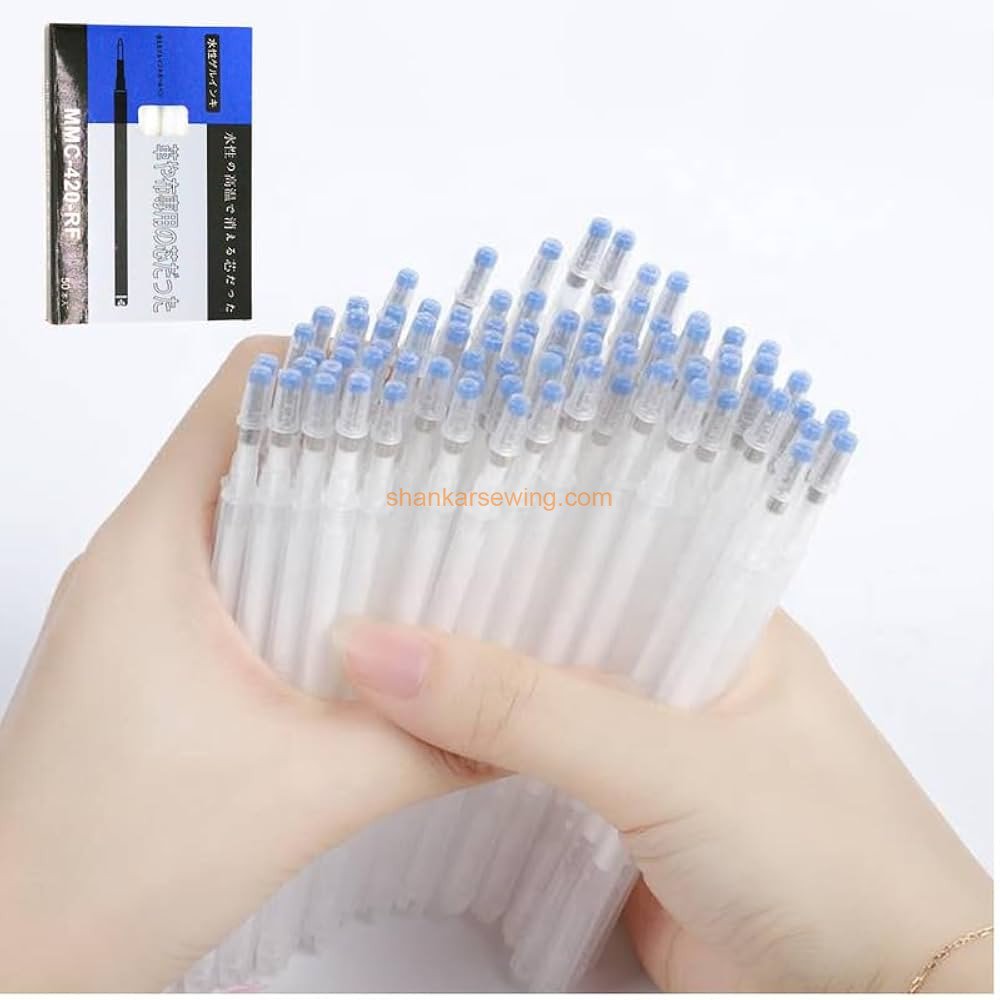 MMC-420-RF (WHITE) MMC-420-RF Magic Pen Removable Ink for Fabric Cloth GarmentsTailors Steam Hot Refill Magic Invisible (Pack of 50) 