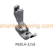 P69LH 3/16 PRESSER FOOT LEFT SIDE DORI PIPING FOOT FOR INDUSTRIAL SEWING MACHINE DDL-8100, DDL-8300, DDL-8500, DDL-8700, DDL-5550, and DDL-555