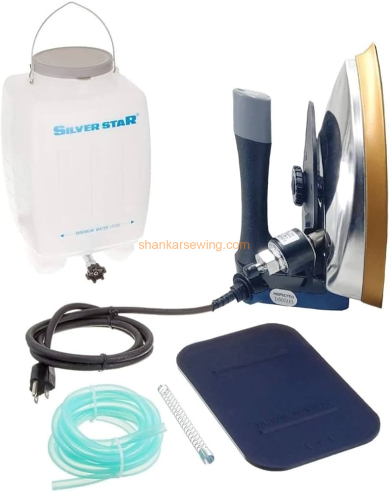 SILVER STAR 300L STEAM PRESS Silver Star ES 300L Industrial Steam Iron 1800W with 4L Water Tank & Teflon Soleplate | Heavy Duty Professional Garment Steamer Iron for Tailoring, Laundry & Commercial Use ES-300L