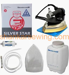 AKARI/SILTI/SILVER STAR STEEM PRESS Silver Star ES 300L Industrial Steam Iron 1800W with 4L Water Tank & Teflon Soleplate | Heavy Duty Professional Garment Steamer Iron for Tailoring, Laundry & Commercial Use ES-300L