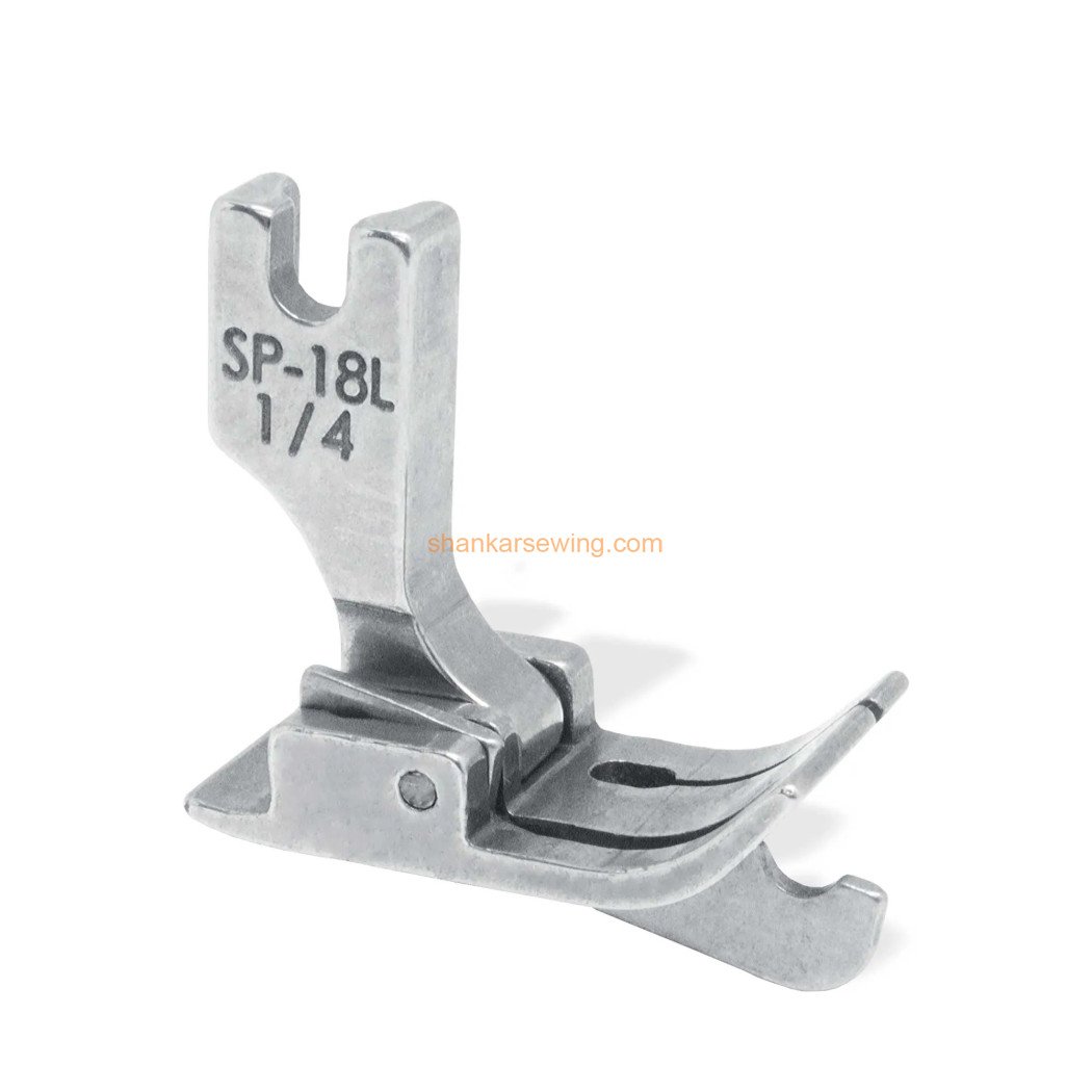 SP18L 1/4 FOOT SP-18L Industrial Sewing Machine Hinged Presser Foot with LEFT Guide 1/4" (6mm) 1pcs 